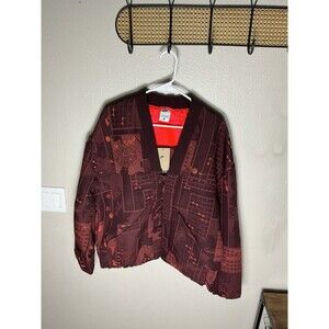 Nike Naomi Osaka Woven Jacquard Jacket Crimson Women Size S Oversized FV7795-652